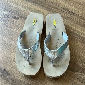 Volatile Platform Silver Sandals